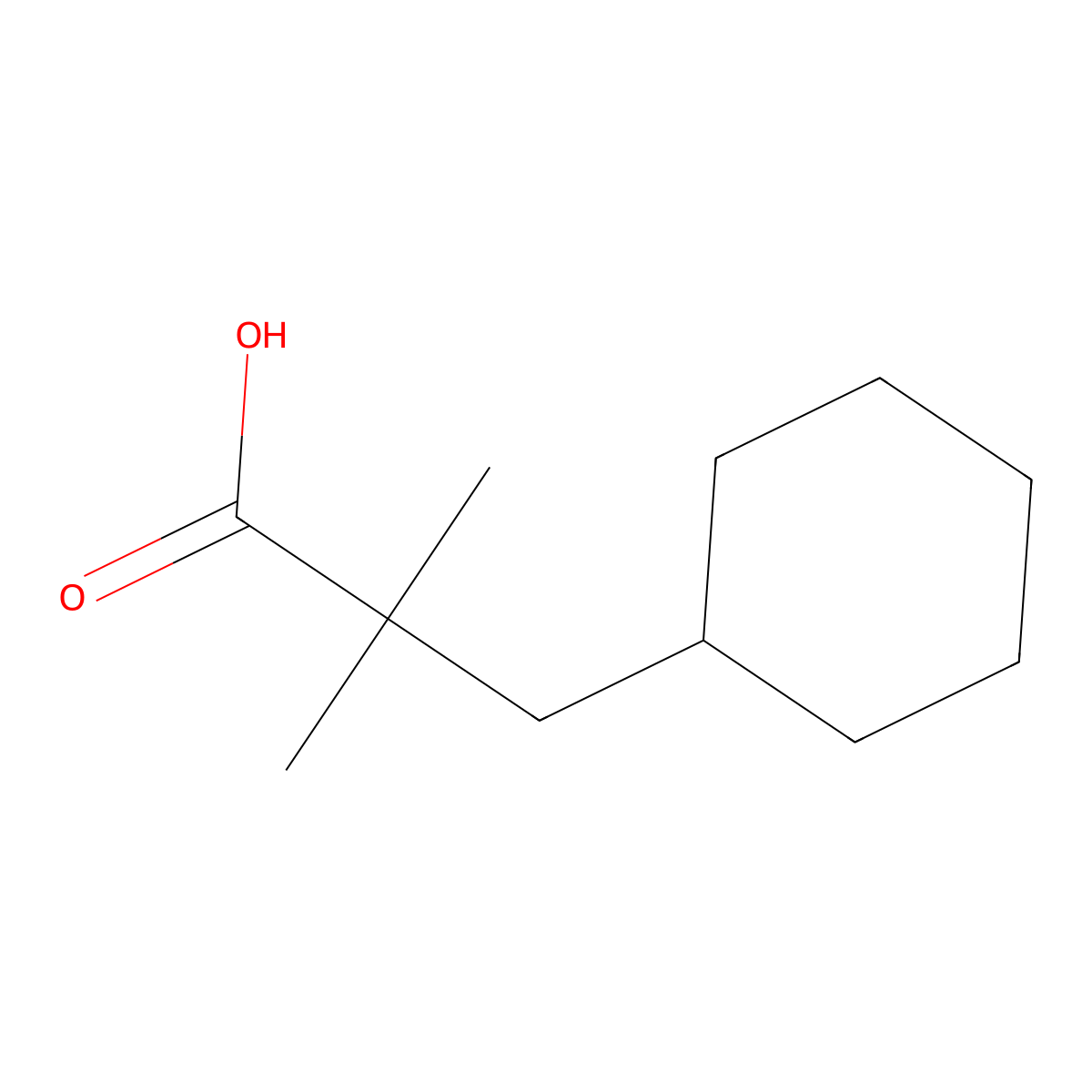 3-Cyclohexyl-2,2-dimethylpropanoic acid molecular structure, CAS 41417-90-7