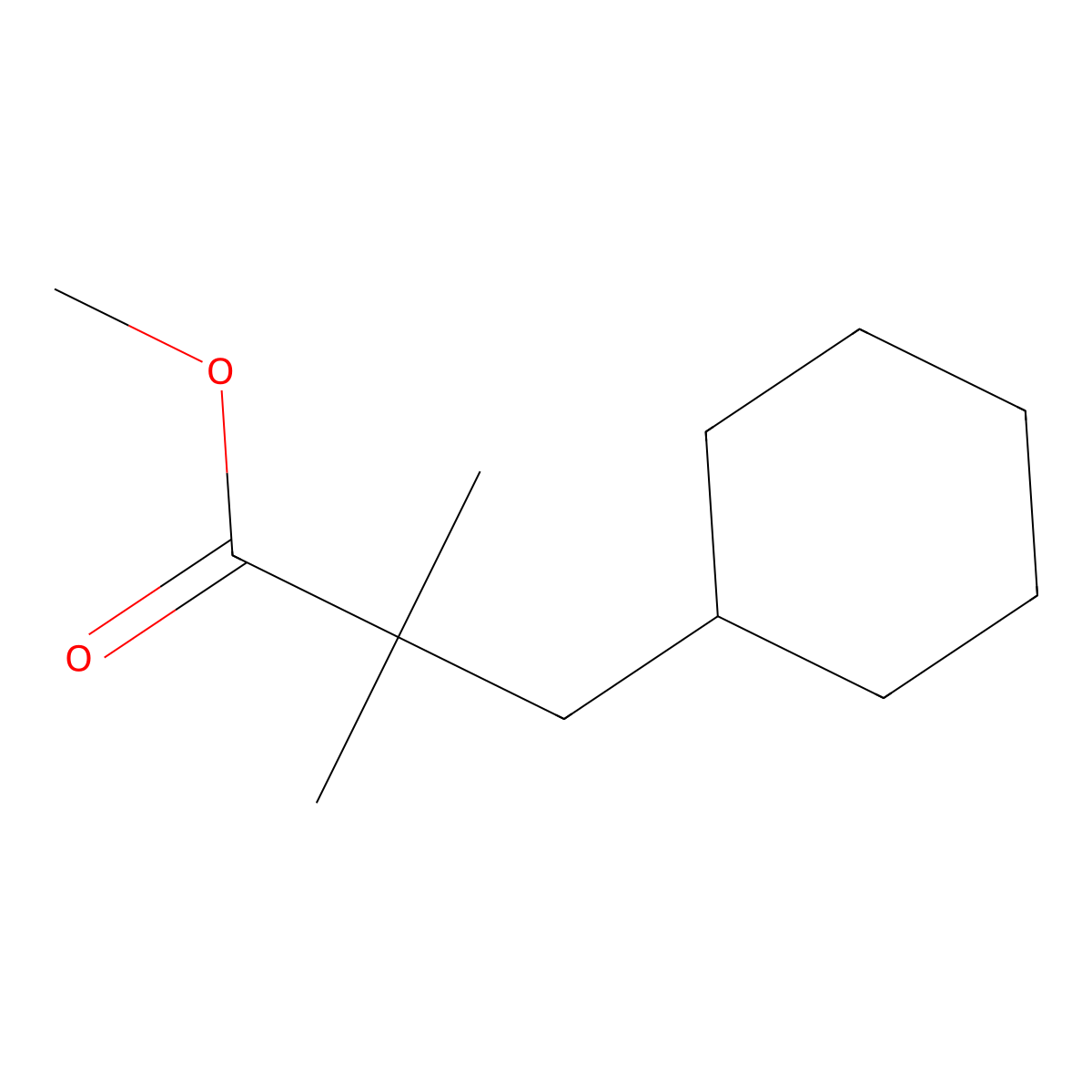Methyl 3-cyclohexyl-2,2-dimethylpropanoate molecular structure, CAS 41417-91-8