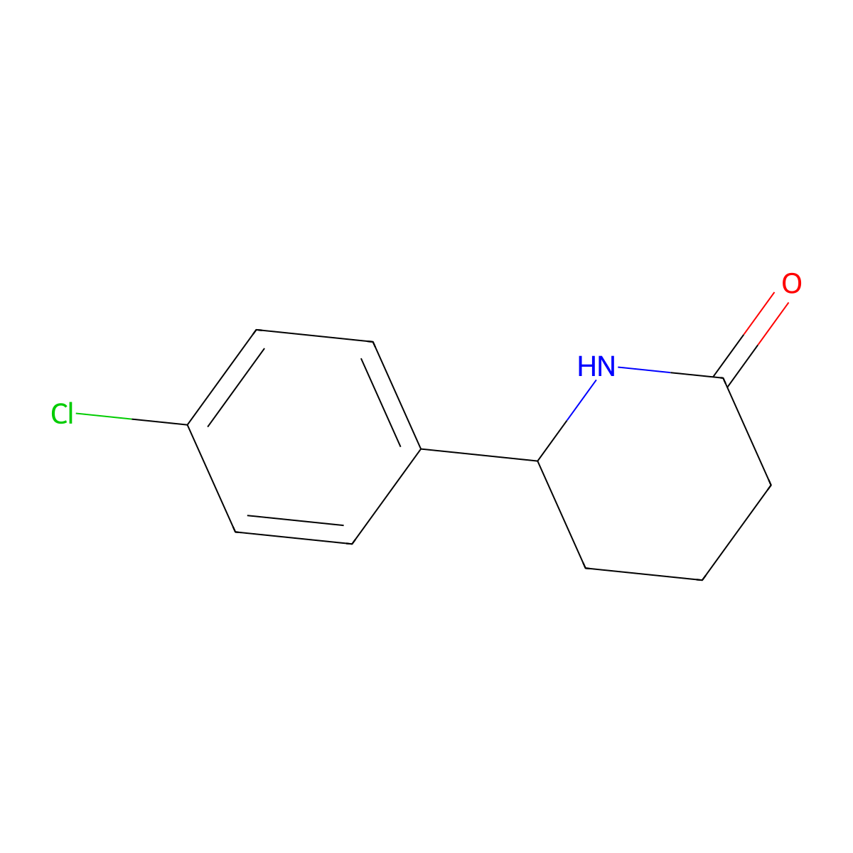 6-(4-Chlorophenyl)piperidin-2-one molecular structure, CAS 41419-29-8
