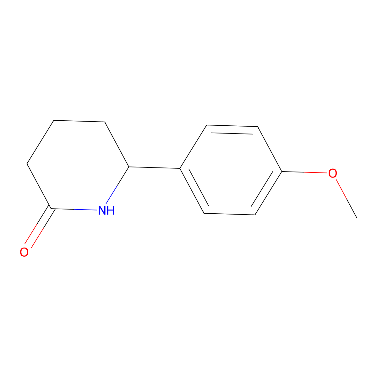 6-(4-Methoxyphenyl)piperidin-2-one molecular structure, CAS 41419-45-8