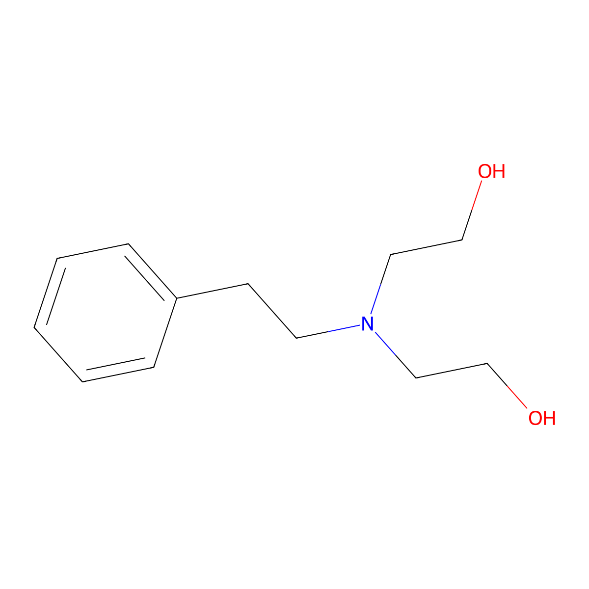 Ethanol, 2,2'-[(2-phenylethyl)imino]bis- molecular structure, CAS 4142-04-5