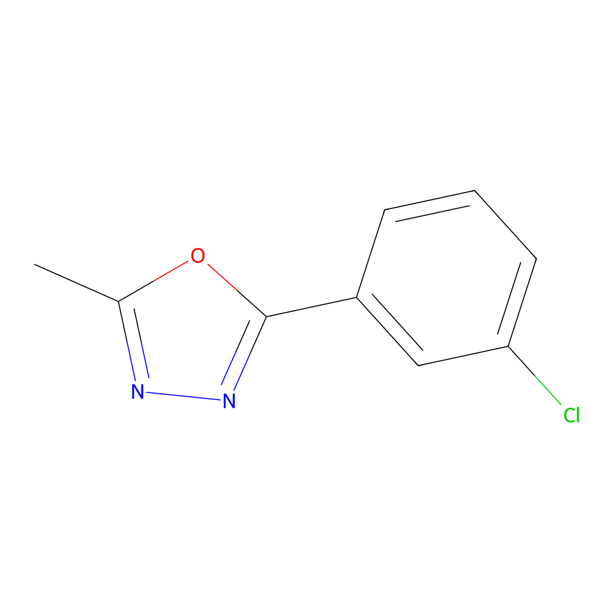 2-(3-Chlorophenyl)-5-methyl-1,3,4-oxadiazole molecular structure, CAS 41420-93-3