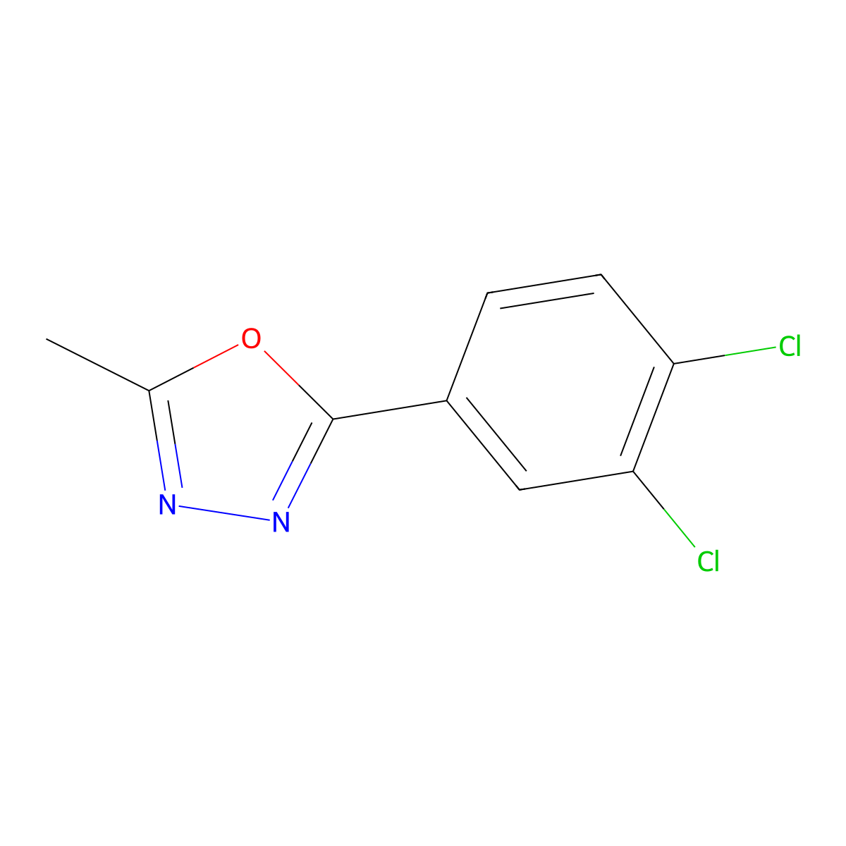 2-(3,4-Dichloro-phenyl)-5-methyl-[1,3,4]oxadiazole molecular structure, CAS 41420-95-5