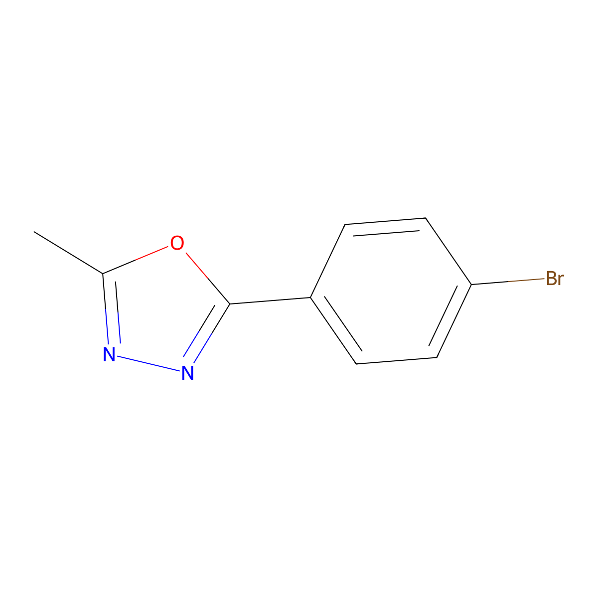 2-(4-Bromophenyl)-5-methyl-1,3,4-oxadiazole molecular structure, CAS 41421-03-8