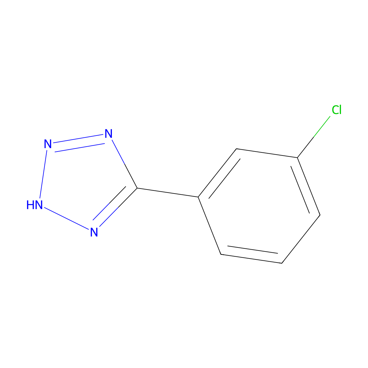 5-(3-chlorophenyl)-2H-1,2,3,4-tetrazole molecular structure, CAS 41421-28-7