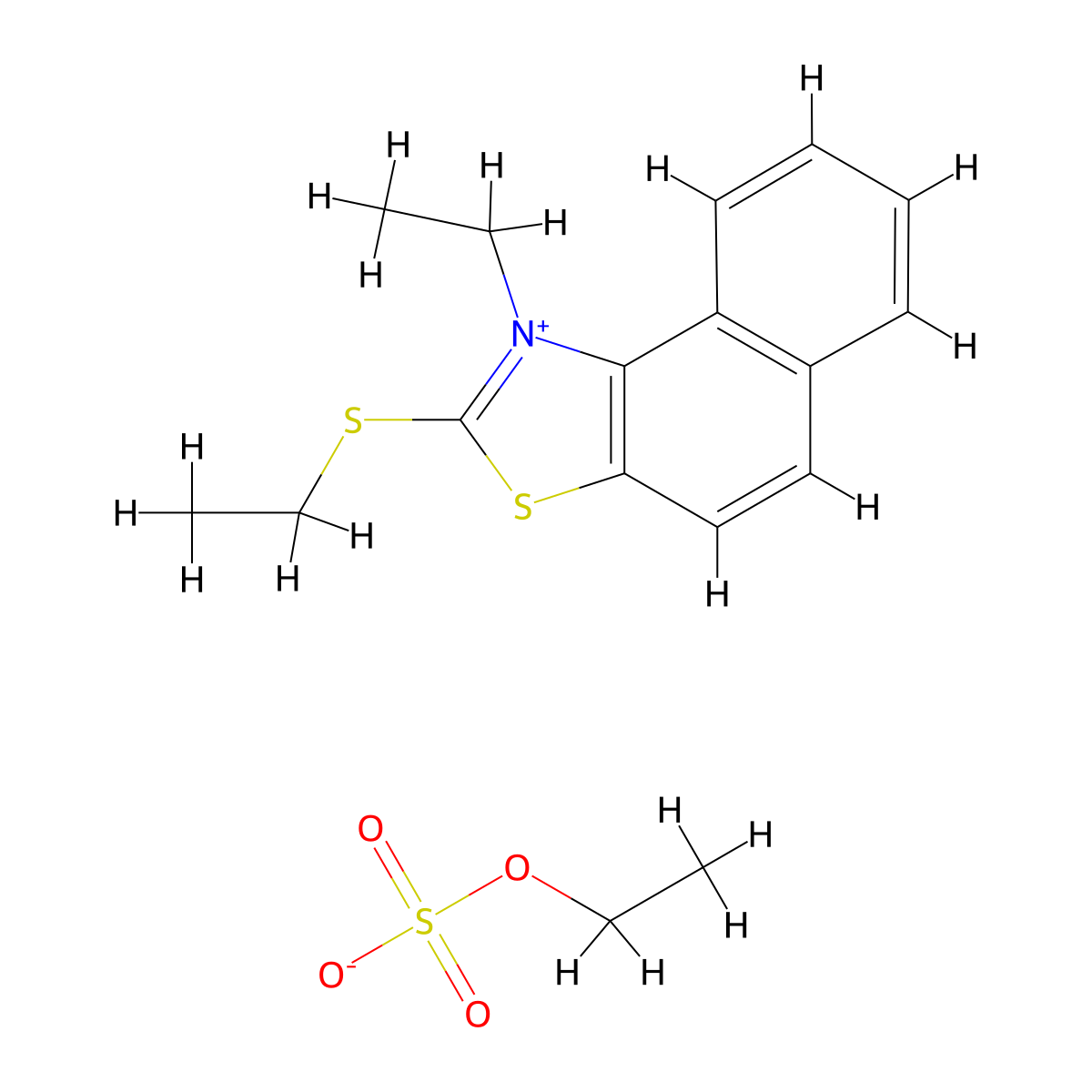 Naphtho[1,2-d]thiazolium, 1-ethyl-2-(ethylthio)-, ethyl sulfate (1:1) molecular structure, CAS 41426-11-3
