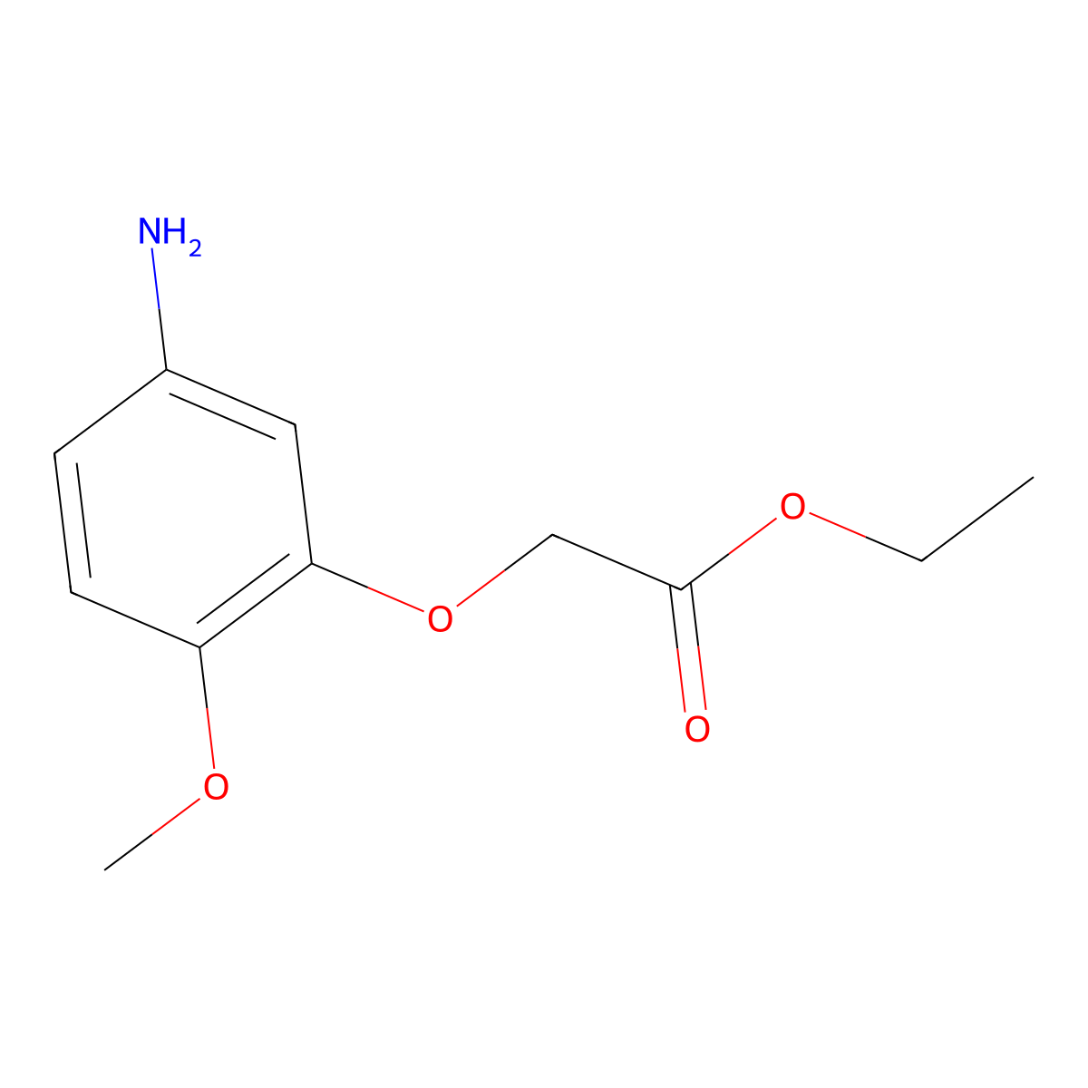 Ethyl 2-(5-amino-2-methoxyphenoxy)acetate molecular structure, CAS 41428-22-2