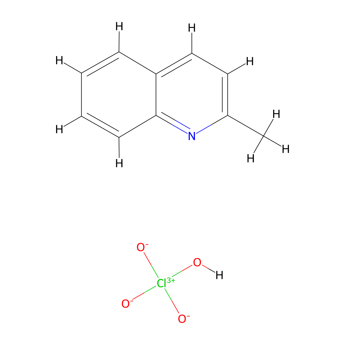 2-Methylquinoline; perchloric acid molecular structure, CAS 41439-52-5