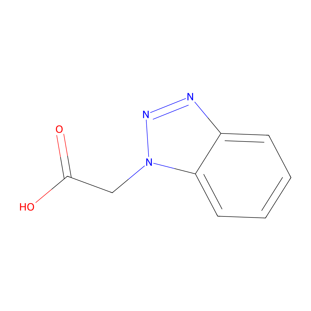 1H-Benzotriazol-1-ylacetic acid molecular structure, CAS 4144-64-3