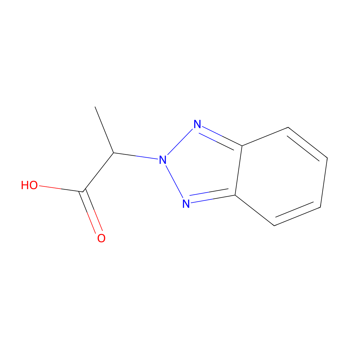 2-Benzotriazol-2-yl-propionic acid molecular structure, CAS 4144-69-8