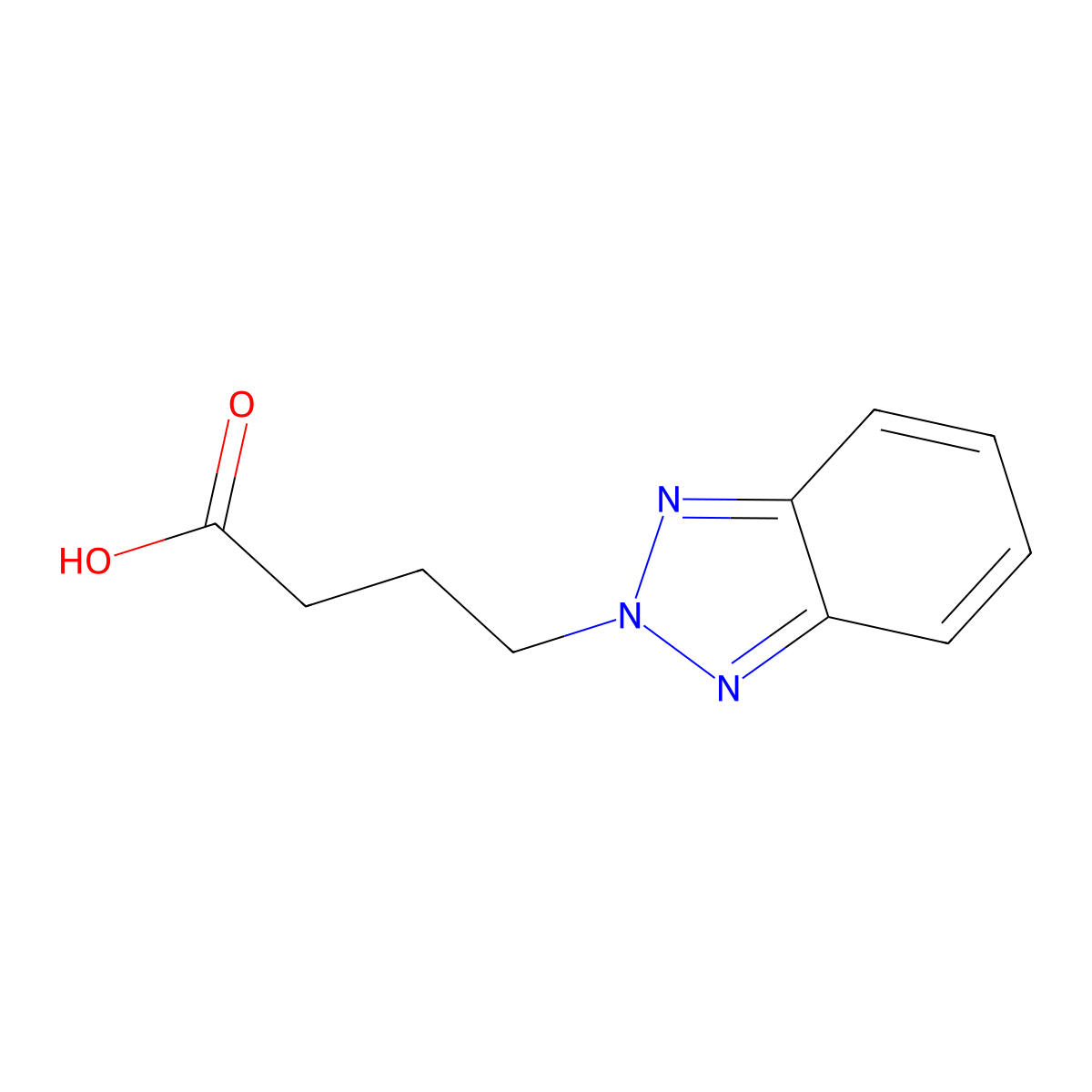 2H-Benzotriazole-2-butanoic acid molecular structure, CAS 4144-70-1