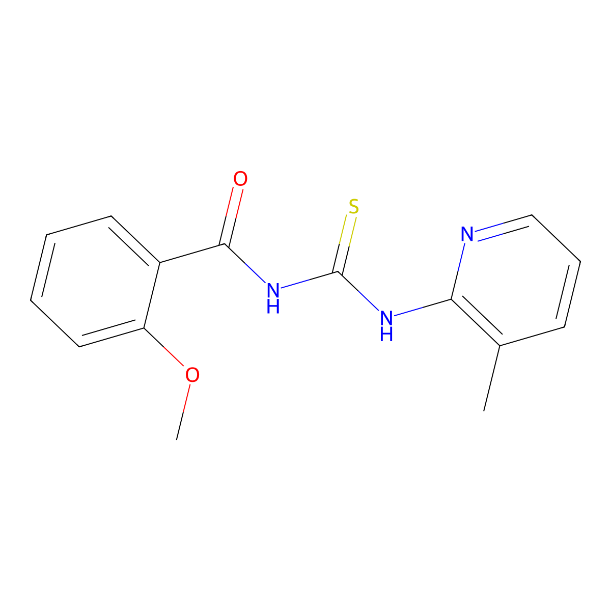 2-methoxy-N-[(3-methylpyridin-2-yl)carbamothioyl]benzamide molecular structure, CAS 41440-17-9