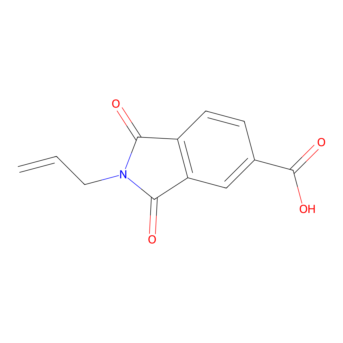 1,3-dioxo-2-(prop-2-en-1-yl)-2,3-dihydro-1H-isoindole-5-carboxylic acid molecular structure, CAS 41441-42-3