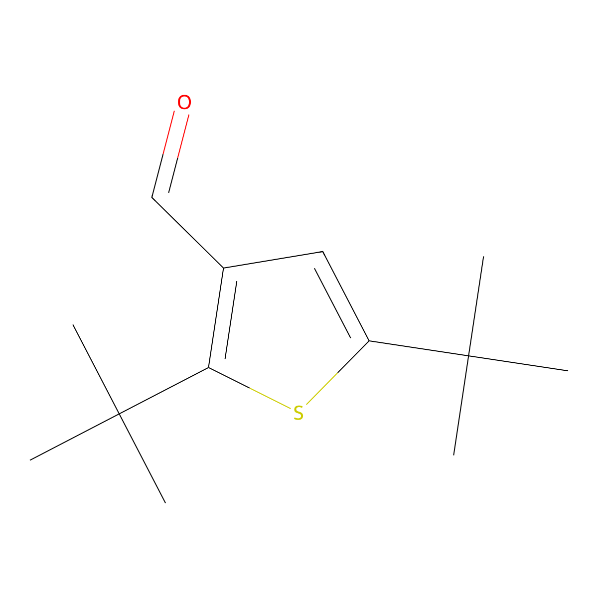 2,5-Di-tert-butylthiophene-3-carbaldehyde molecular structure, CAS 41443-84-9