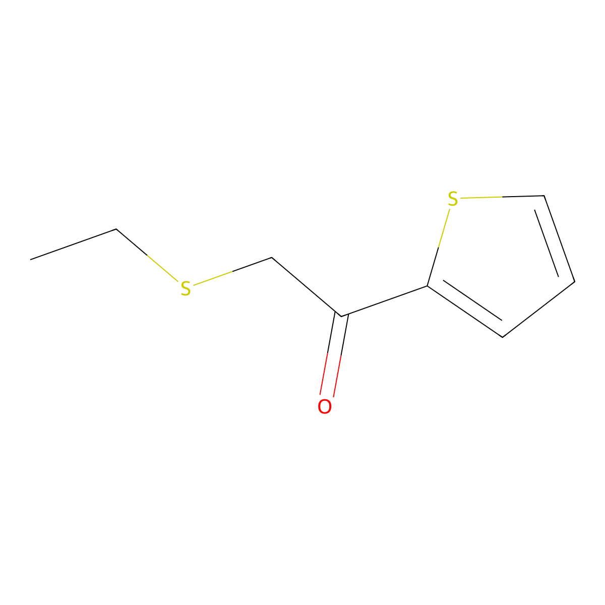 2-(Ethylthio)-1-(thiophen-2-yl)ethanone molecular structure, CAS 41444-32-0