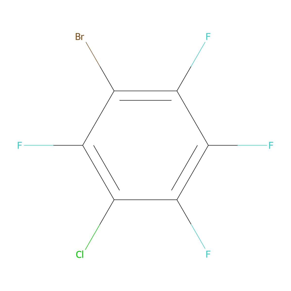 1-Bromo-3-chloro-2,4,5,6-tetrafluorobenzene molecular structure, CAS 41446-76-8