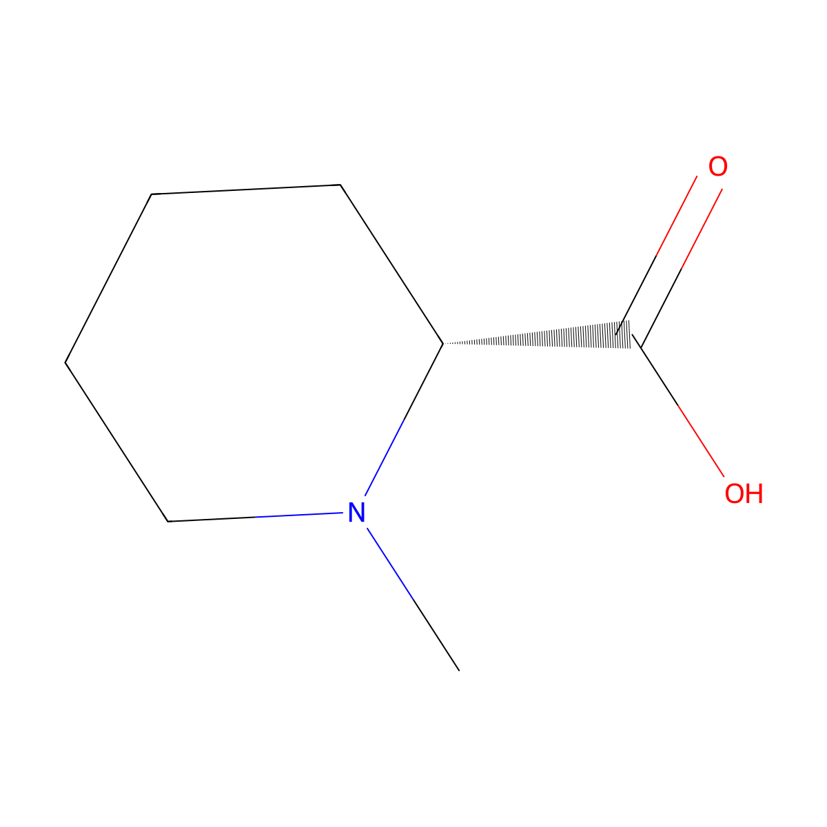 (2R)-1-methylpiperidine-2-carboxylic acid molecular structure, CAS 41447-17-0