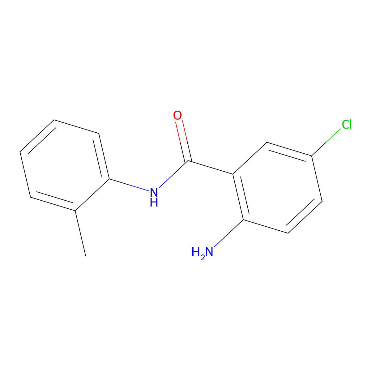 2-amino-5-chloro-N-(2-methylphenyl)benzamide molecular structure, CAS 4145-15-7