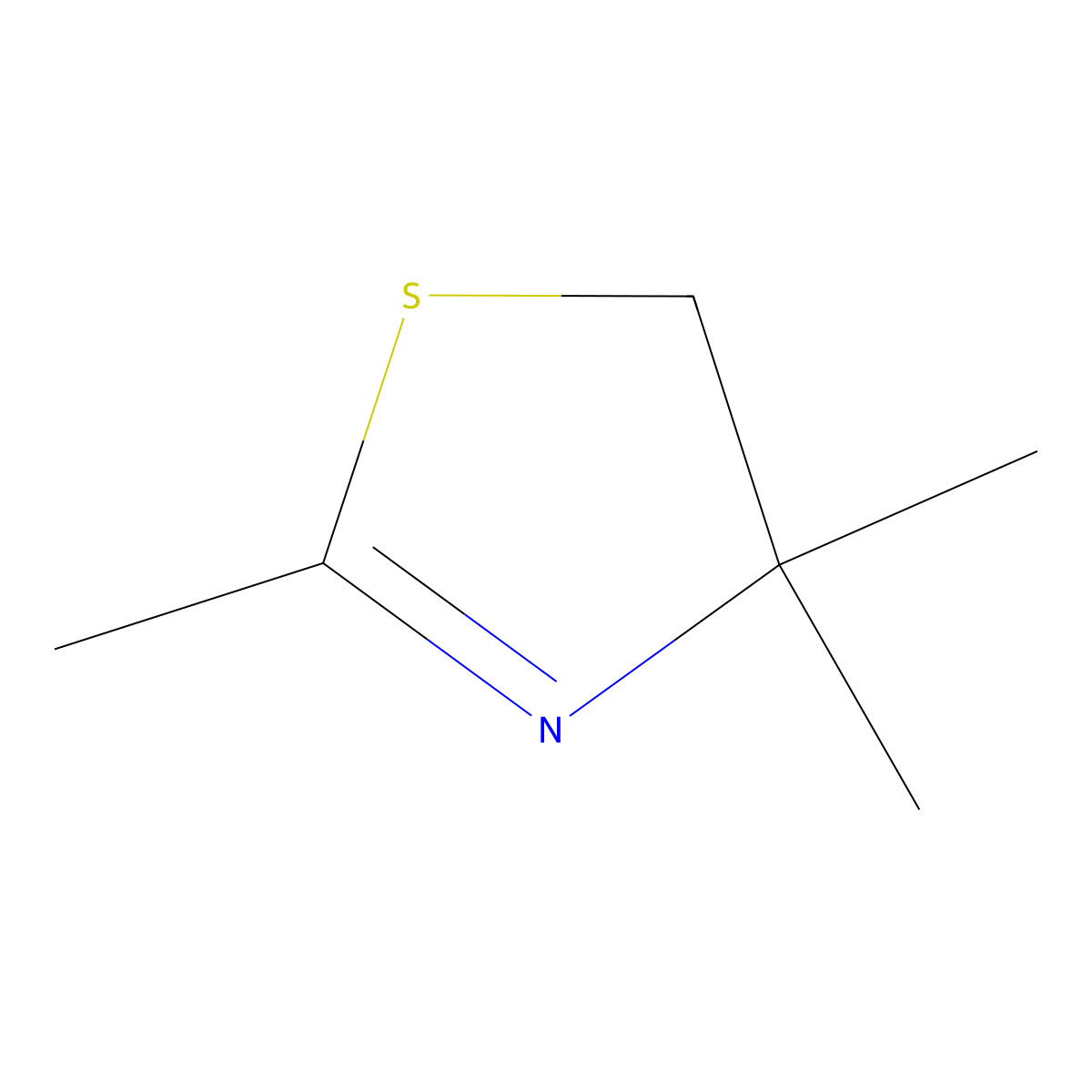 Thiazole, 4,5-dihydro-2,4,4-trimethyl- molecular structure, CAS 4145-94-2
