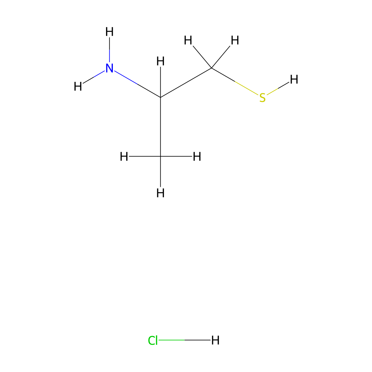 1-Propanethiol, 2-amino-, hydrochloride molecular structure, CAS 4145-98-6