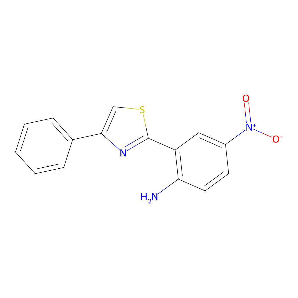 2-(2-Amino-5-nitrophenyl)-4-phenylthiazole molecular structure, CAS 41450-34-4