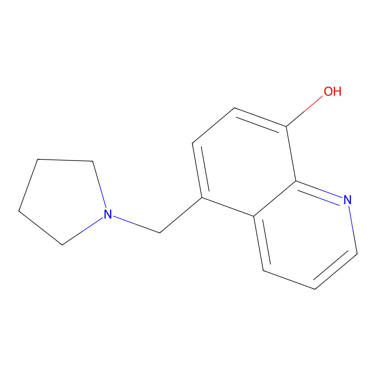 5-(Pyrrolidin-1-ylmethyl)quinolin-8-ol molecular structure, CAS 41455-82-7