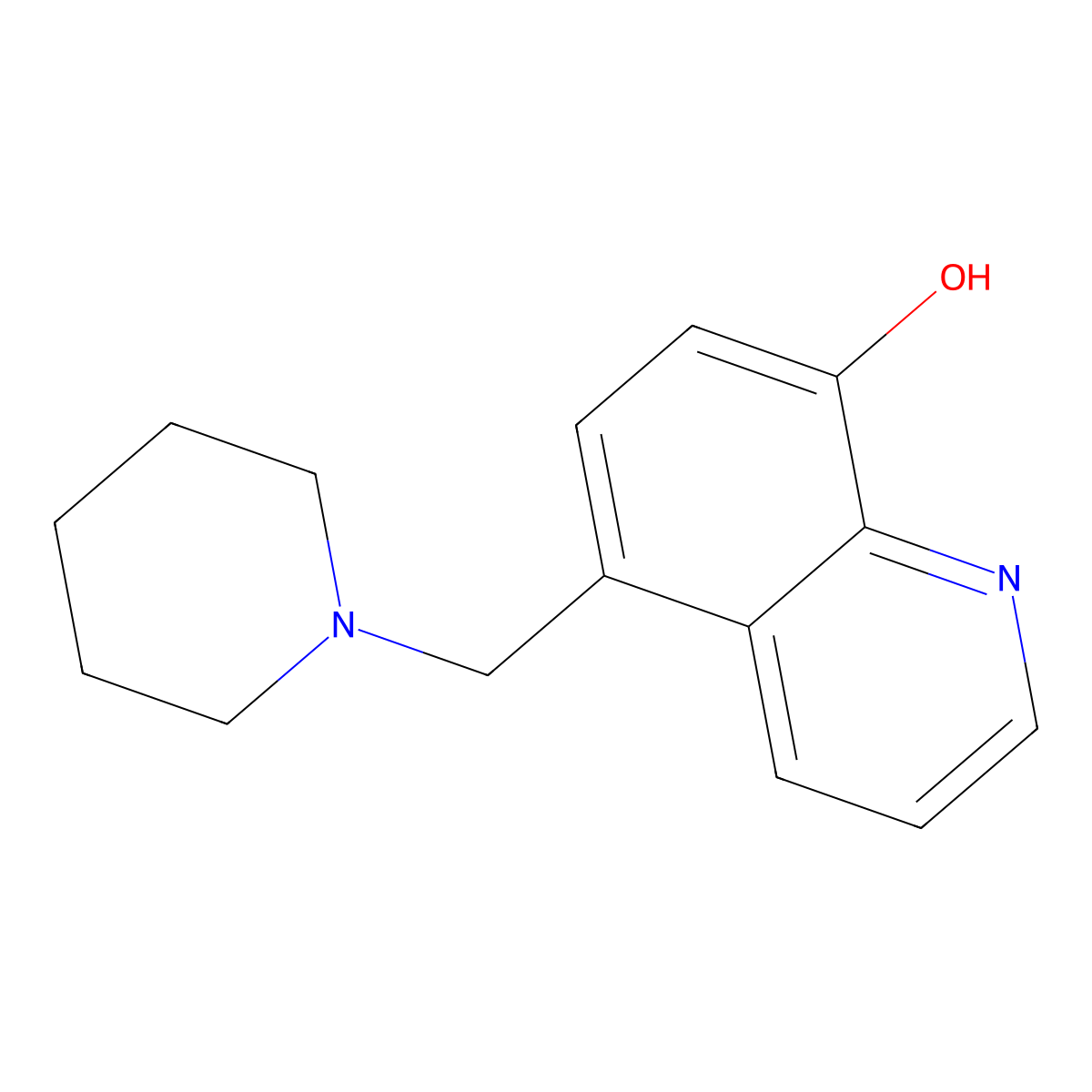 5-(1-Piperidinylmethyl)-8-quinolinol molecular structure, CAS 41455-83-8