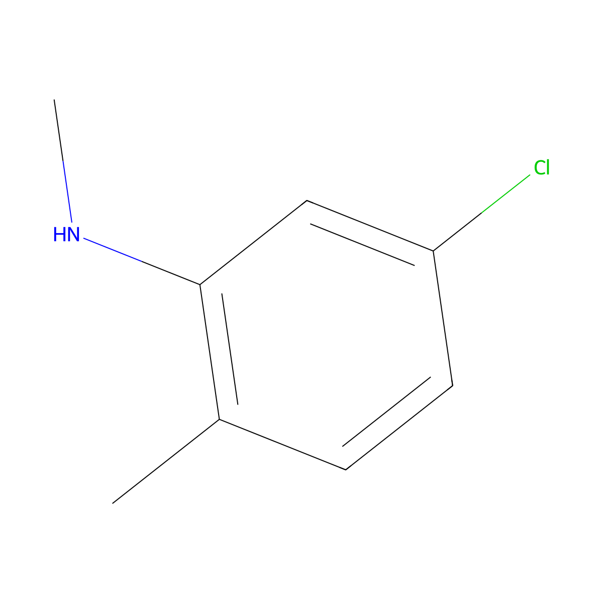 5-chloro-N,2-dimethylaniline molecular structure, CAS 41456-54-6