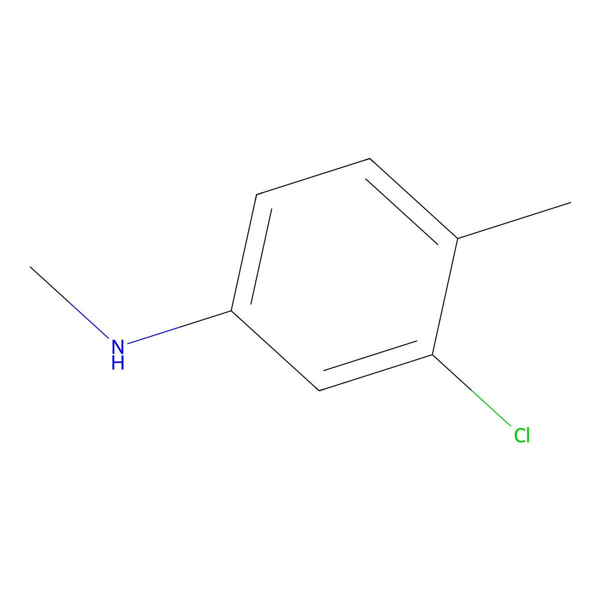 3-chloro-N,4-dimethylaniline molecular structure, CAS 41456-55-7