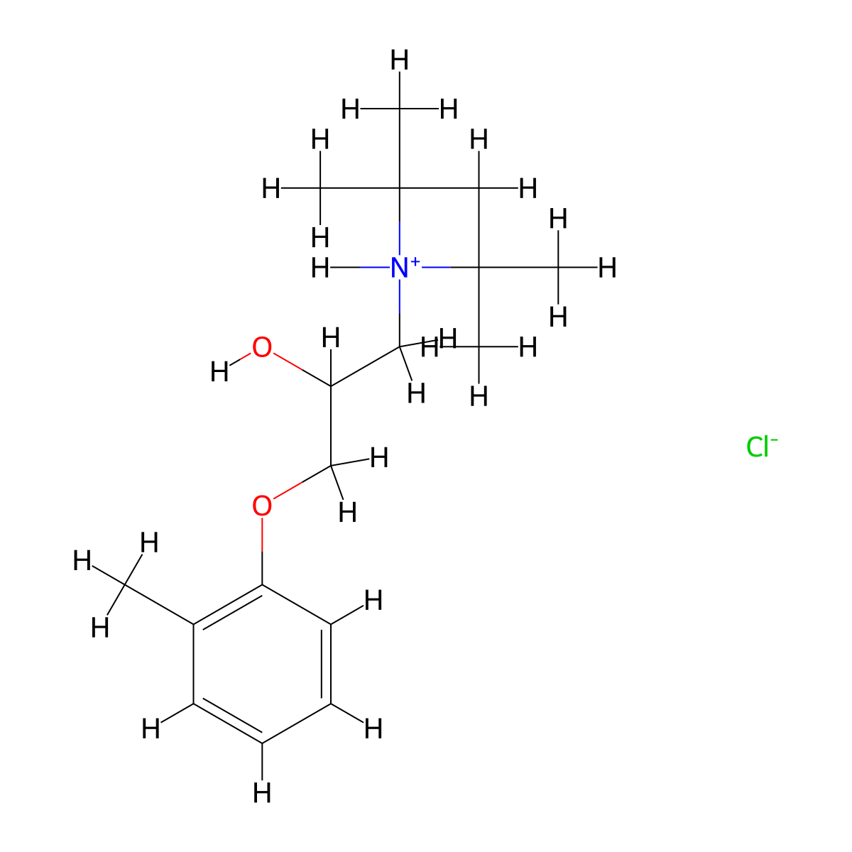 1-(2-Methylphenoxy)-3-(2,2,4,4-tetramethylazetidin-1-yl)propan-2-ol--hydrogen chloride (1/1) molecular structure, CAS 41457-11-8