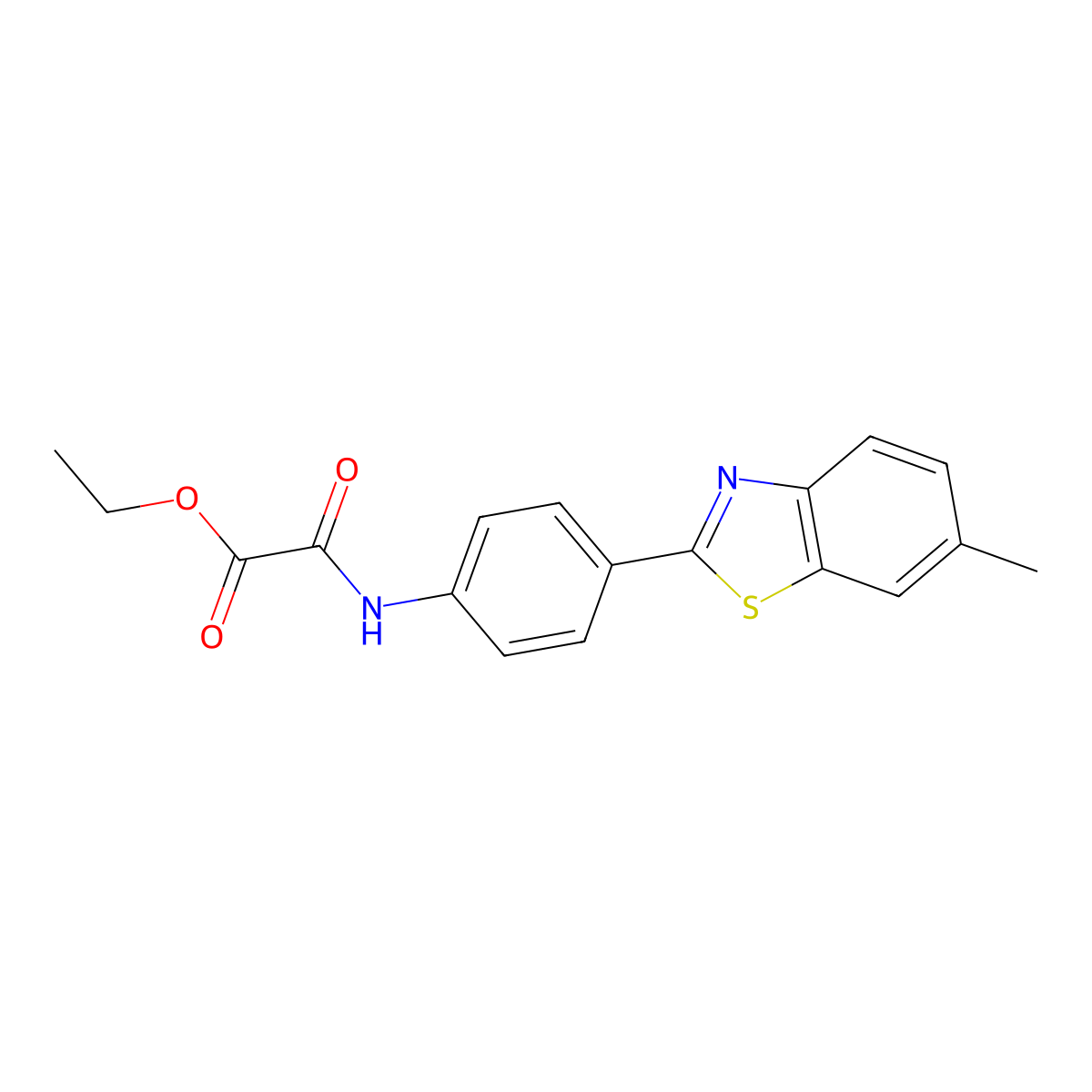 ethyl {N-[4-(6-methylbenzothiazol-2-yl)phenyl]carbamoyl}formate molecular structure, CAS 41459-55-6