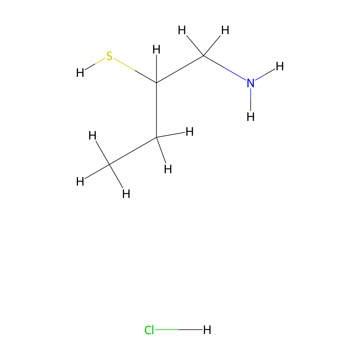 1-Aminobutane-2-thiol hydrochloride molecular structure, CAS 4146-02-5