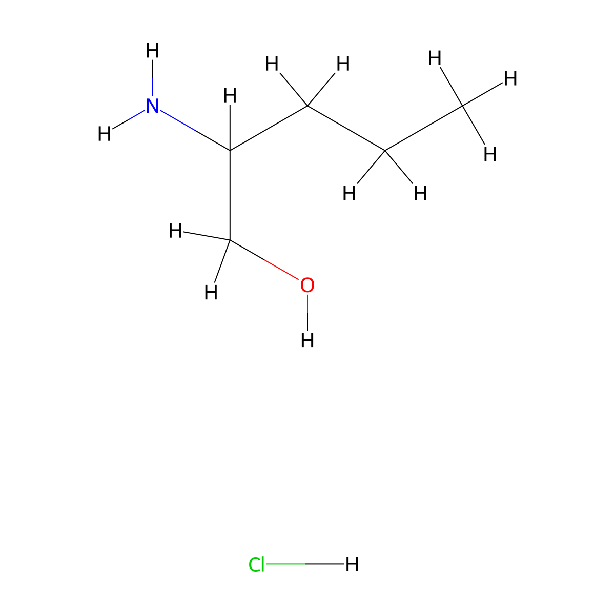 2-Amino-1-pentanol hydrochloride molecular structure, CAS 4146-05-8