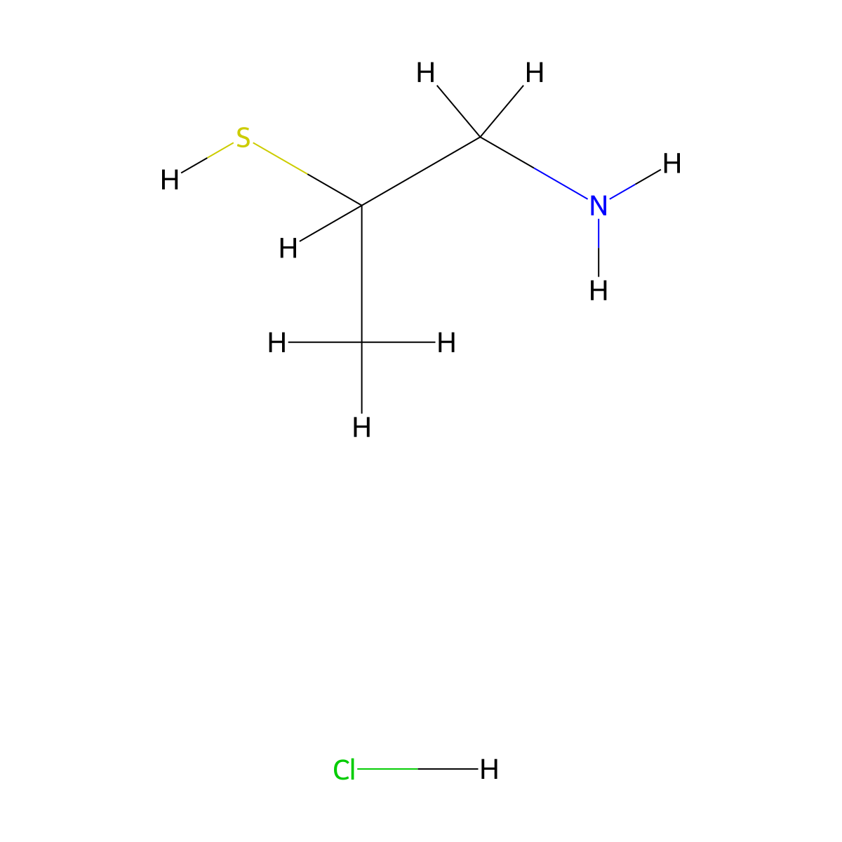 2-Propanethiol, 1-amino-, hydrochloride molecular structure, CAS 4146-16-1