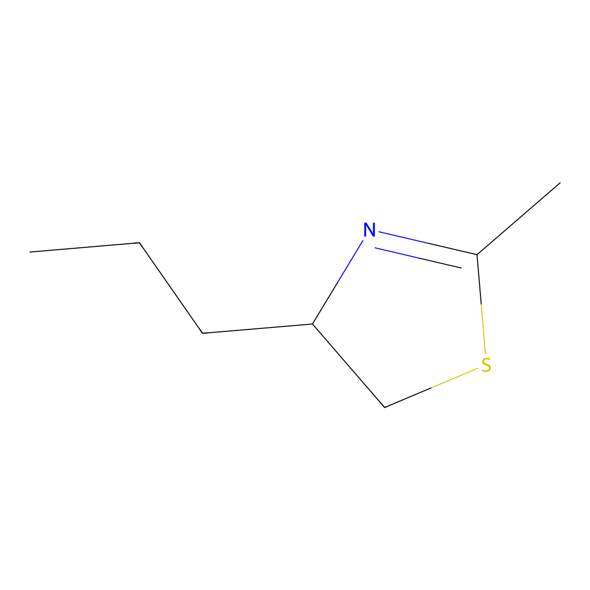 2-Methyl-4-propyl-4,5-dihydro-thiazole molecular structure, CAS 4146-20-7
