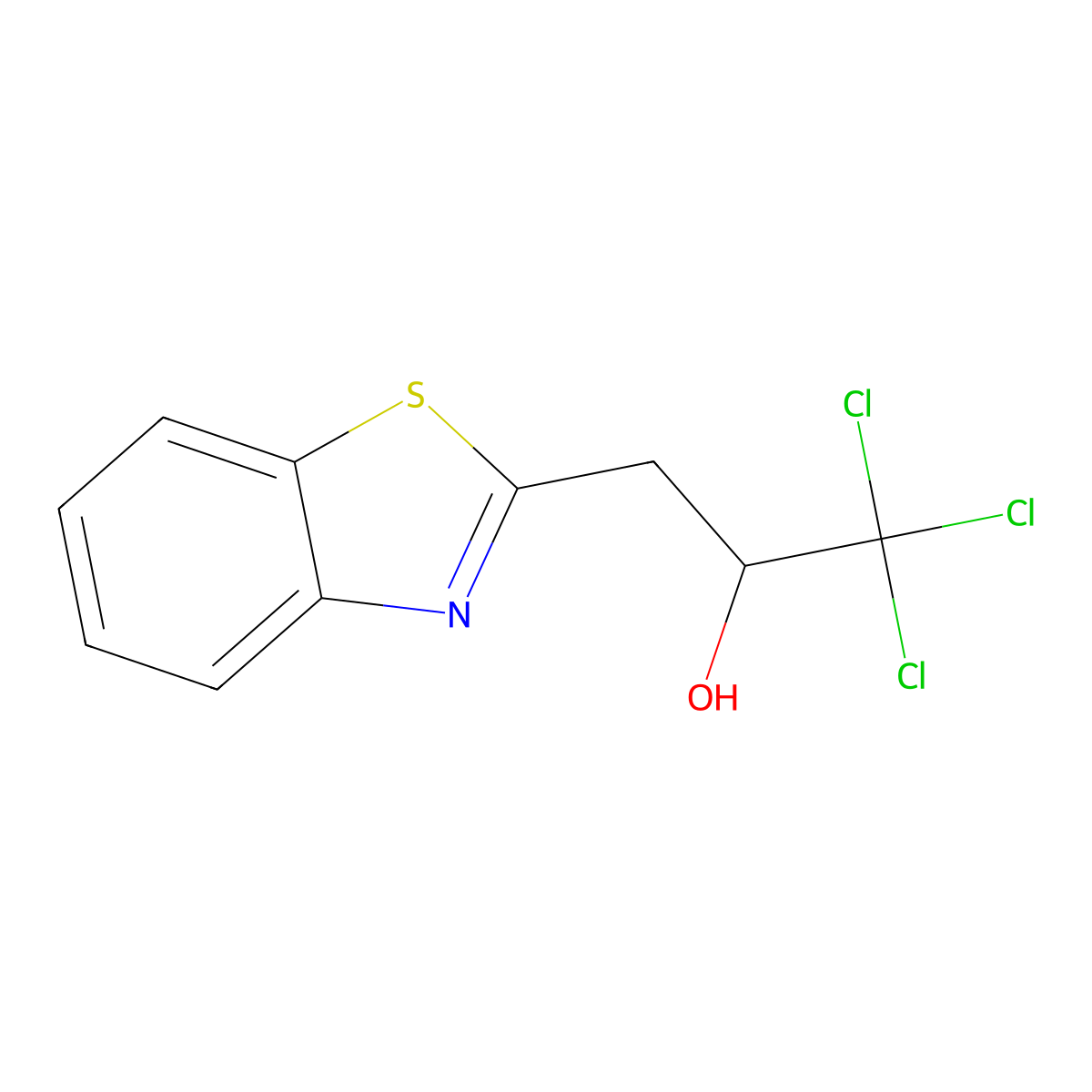 3-(1,3-Benzothiazol-2-yl)-1,1,1-trichloropropan-2-ol molecular structure, CAS 4146-26-3