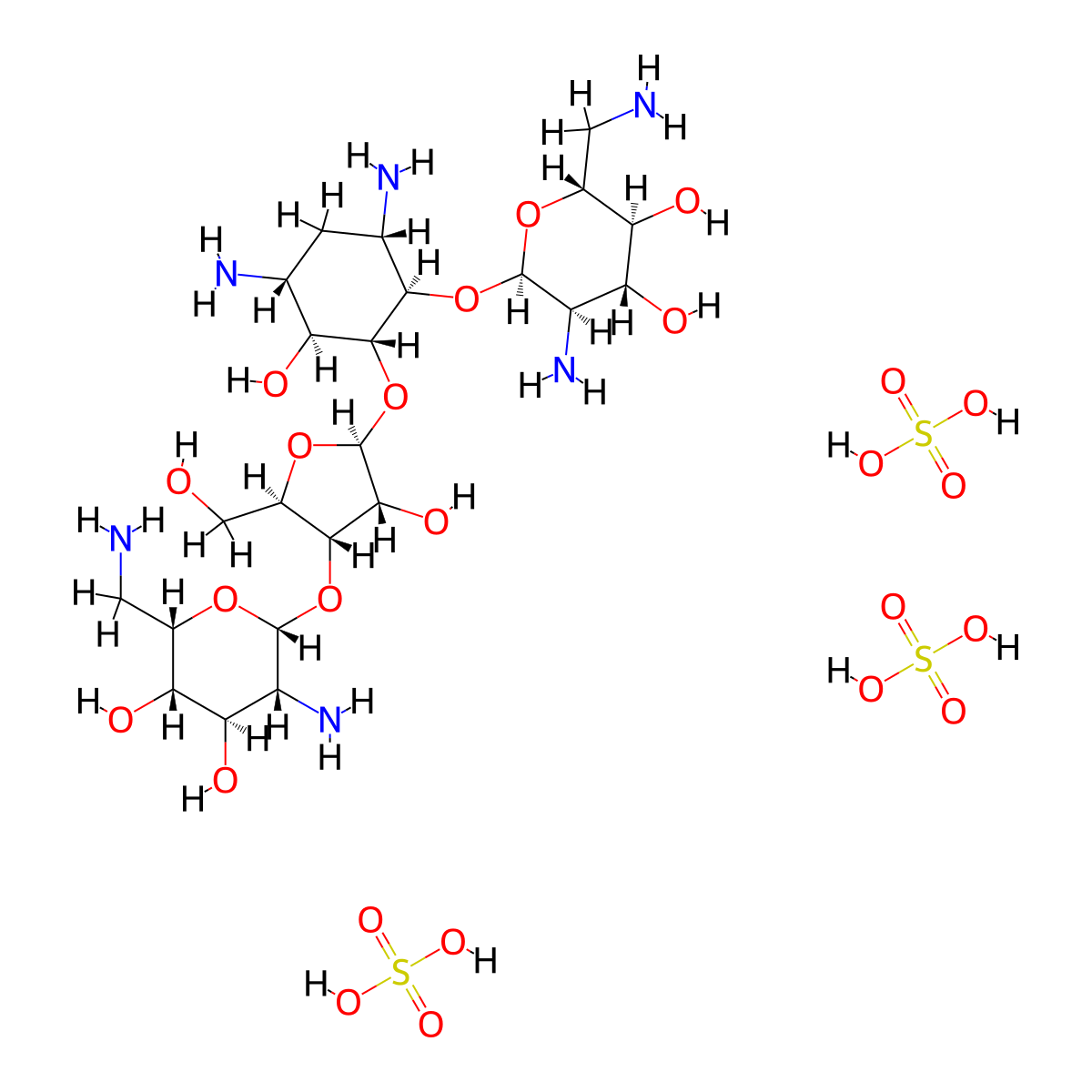 neomycin b, sulfate (1:3) (salt) molecular structure, CAS 4146-30-9