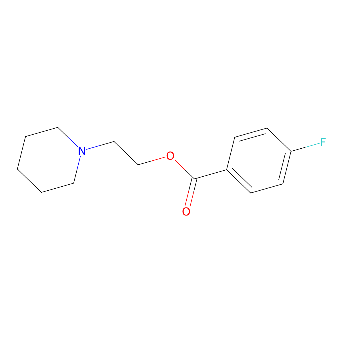 2-(Piperidin-1-yl)ethyl 4-fluorobenzoate molecular structure, CAS 4146-56-9