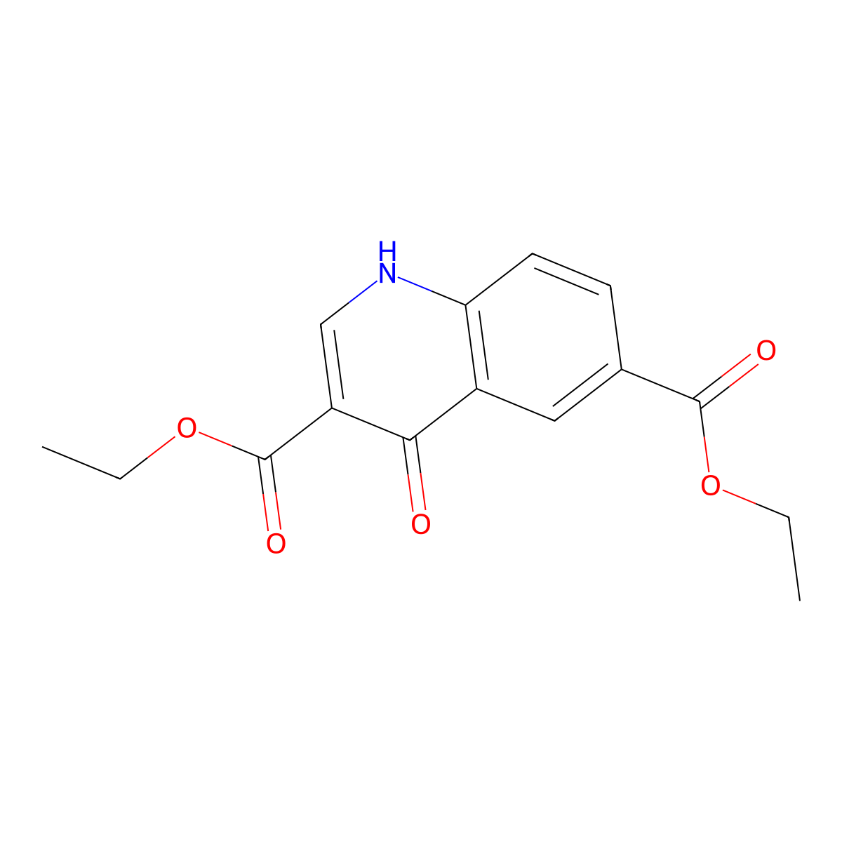Diethyl 4-hydroxy-3,6-quinolinedicarboxylate molecular structure, CAS 41460-20-2