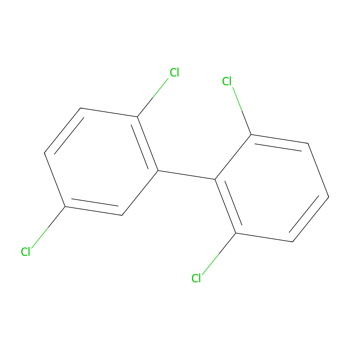 2,2',5,6'-Tetrachlorobiphenyl molecular structure, CAS 41464-41-9