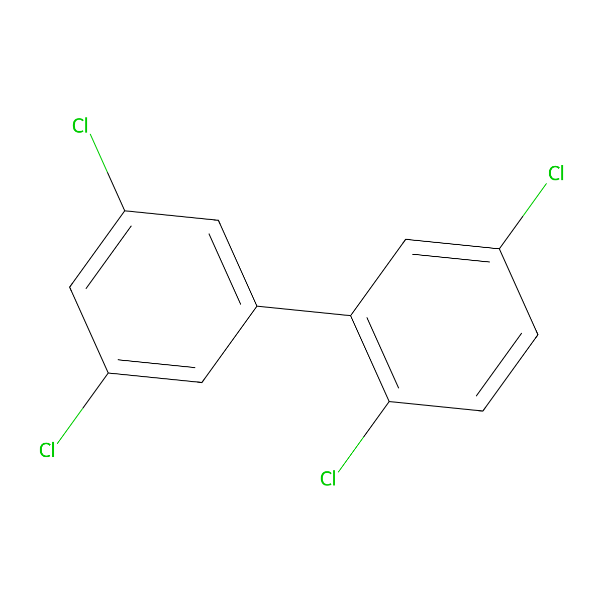 2,3',5,5'-Tetrachlorobiphenyl molecular structure, CAS 41464-42-0