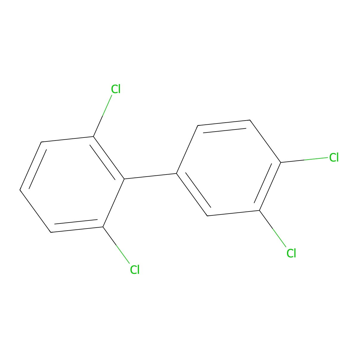 2,3',4',6-Tetrachlorobiphenyl molecular structure, CAS 41464-46-4