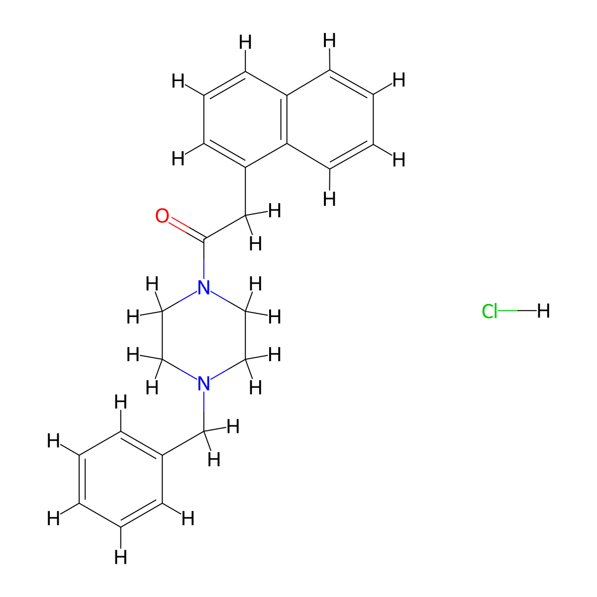 1-(4-Benzylpiperazin-1-yl)-2-(naphthalen-1-yl)ethanone hydrochloride molecular structure, CAS 41465-46-7