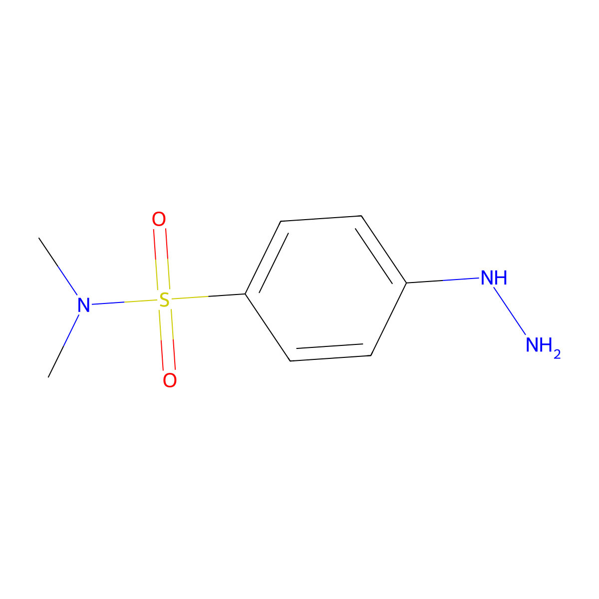 4-Hydrazinyl-N,N-dimethylbenzene-1-sulfonamide molecular structure, CAS 41466-78-8