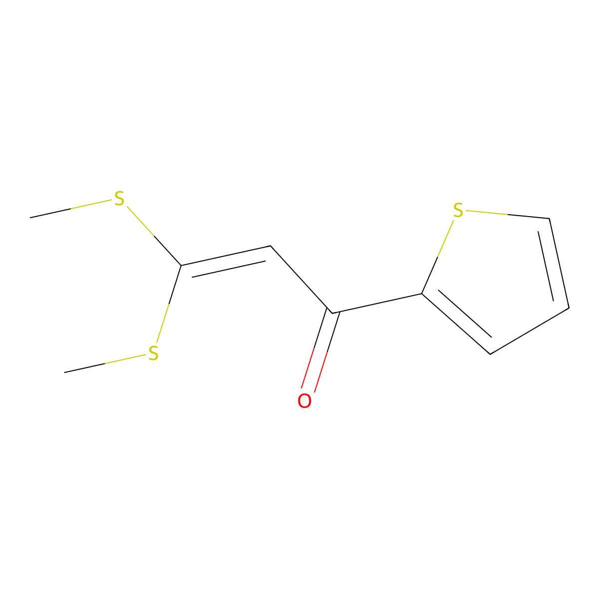 2-Propen-1-one, 3,3-bis(methylthio)-1-(2-thienyl)- molecular structure, CAS 41467-29-2