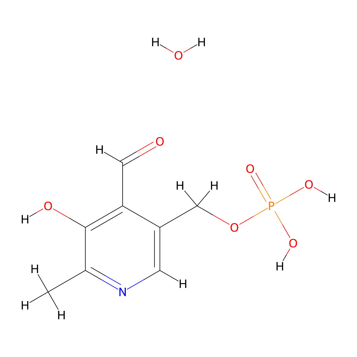 Pyridoxal 5'-phosphate monohydrate molecular structure, CAS 41468-25-1