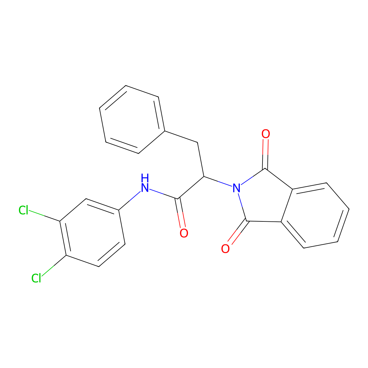 N-(3,4-dichlorophenyl)-2-(1,3-dioxo-1,3-dihydro-2H-isoindol-2-yl)-3-phenylpropanamide molecular structure, CAS 4147-77-7