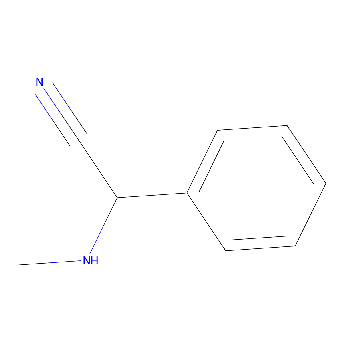 2-(Methylamino)-2-phenylacetonitrile molecular structure, CAS 41470-36-4
