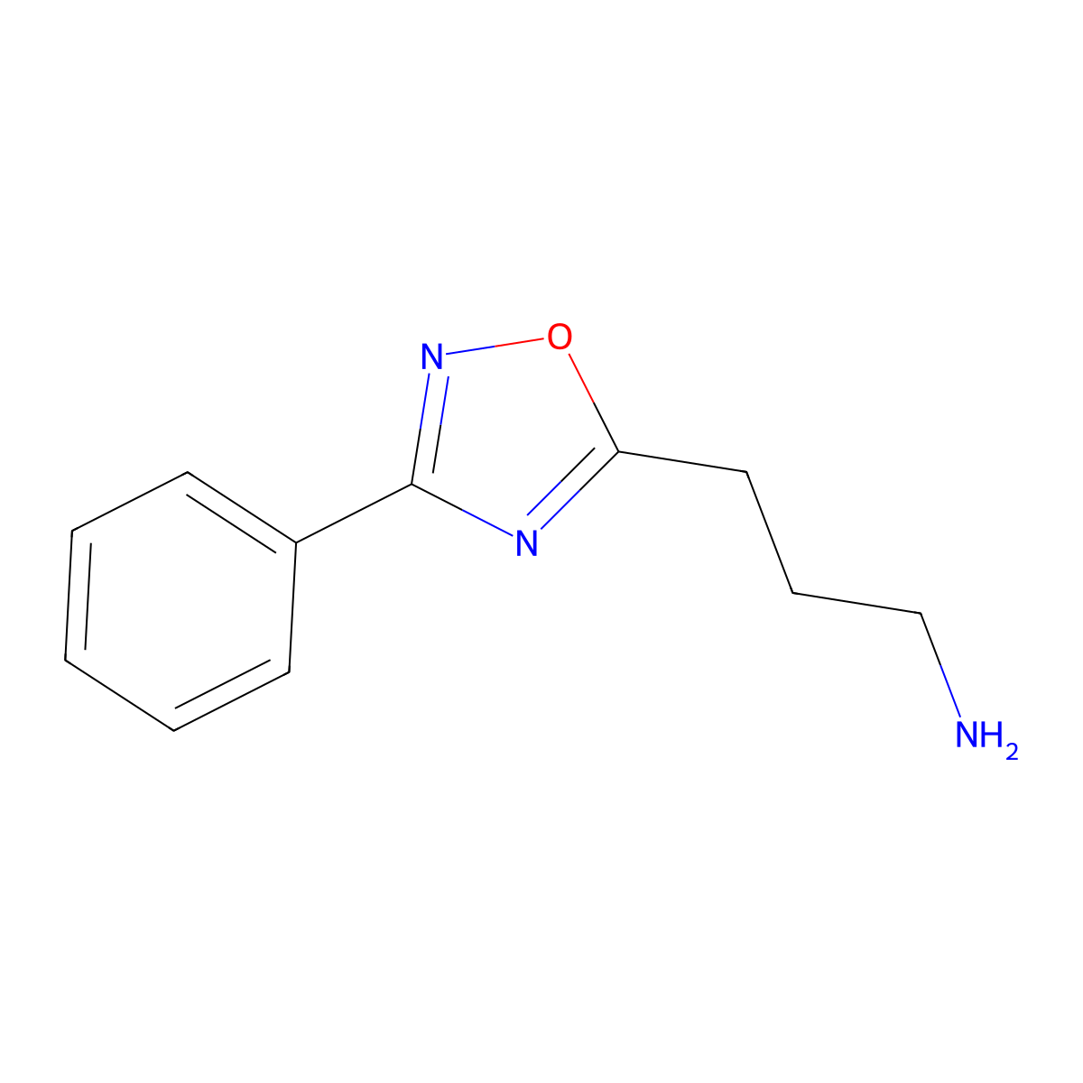 3-(3-Phenyl-1,2,4-oxadiazol-5-yl)propan-1-amine molecular structure, CAS 41470-96-6
