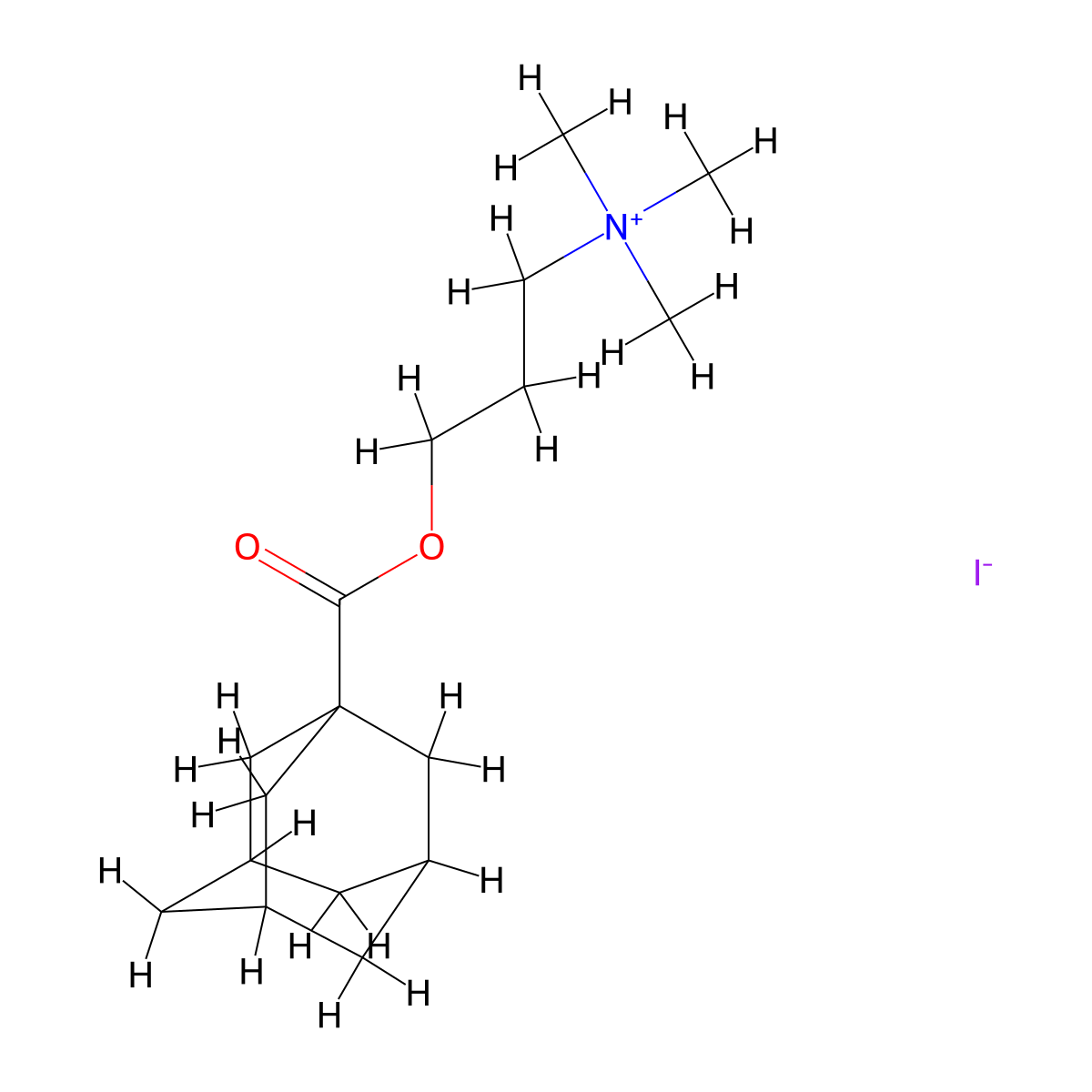 3-(Adamantane-1-carbonyloxy)propyl-trimethylazanium;iodide molecular structure, CAS 41472-56-4